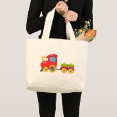 Cartoon trein grote tote bag (Voorkant (product))