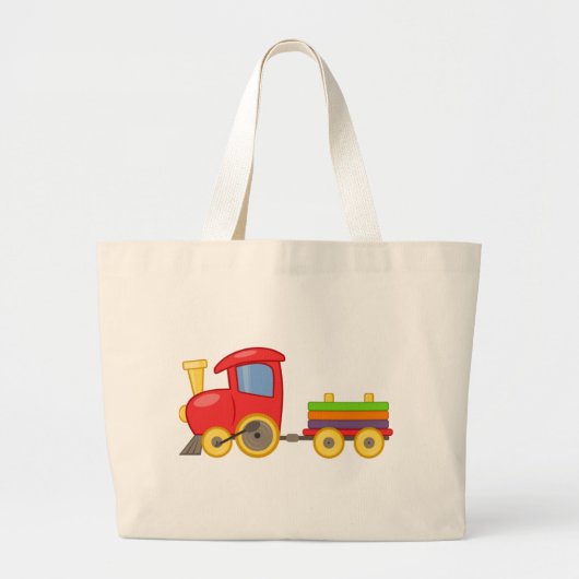 Cartoon trein grote tote bag (Voorkant)