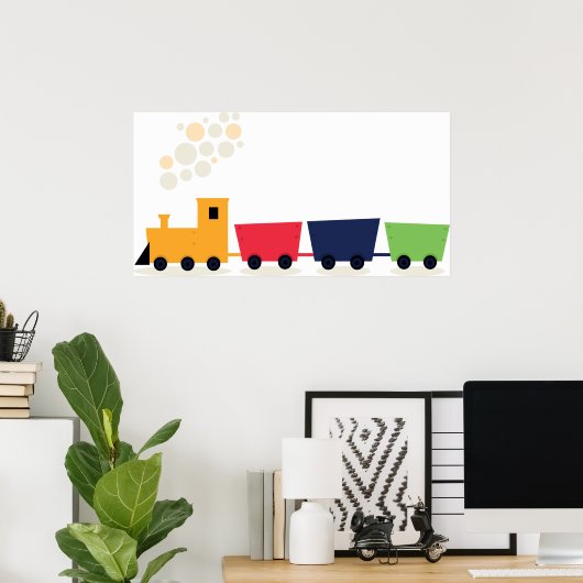 Cartoon trein poster (Thuiskantoor)