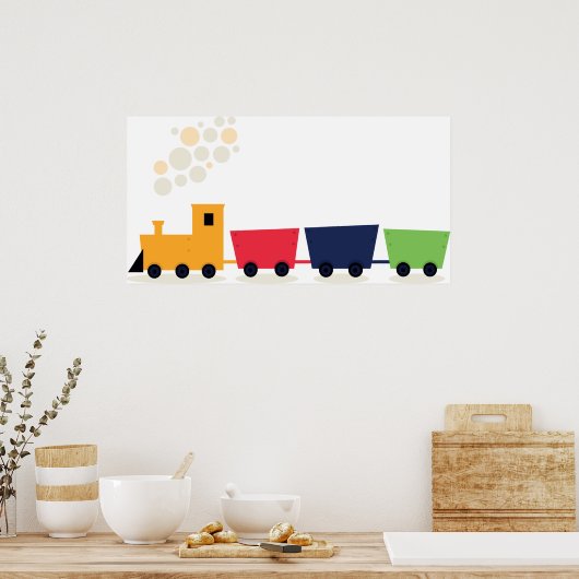 Cartoon trein poster (Keuken)