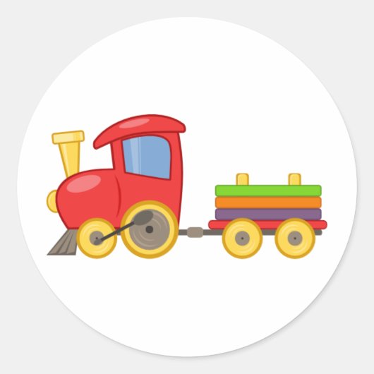 Cartoon trein ronde sticker (Voorkant)