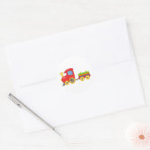 Cartoon trein ronde sticker (Envelop)