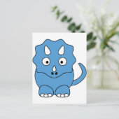 Cartoon Triceratops (blauw) Briefkaart (Staand voorkant)