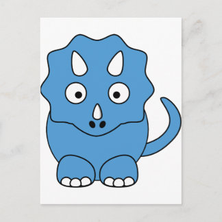 Cartoon Triceratops (blauw) Briefkaart
