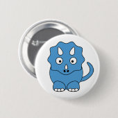 Cartoon Triceratops (blauw) Ronde Button 5,7 Cm (Voorkant /achterkant)