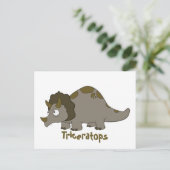 Cartoon Triceratops Briefkaart (Staand voorkant)