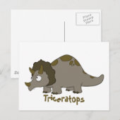 Cartoon Triceratops Briefkaart (Voorkant / Achterkant)
