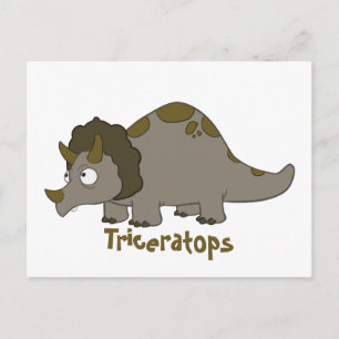 Cartoon Triceratops Briefkaart