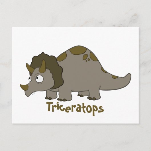 Cartoon Triceratops Briefkaart (Voorkant)