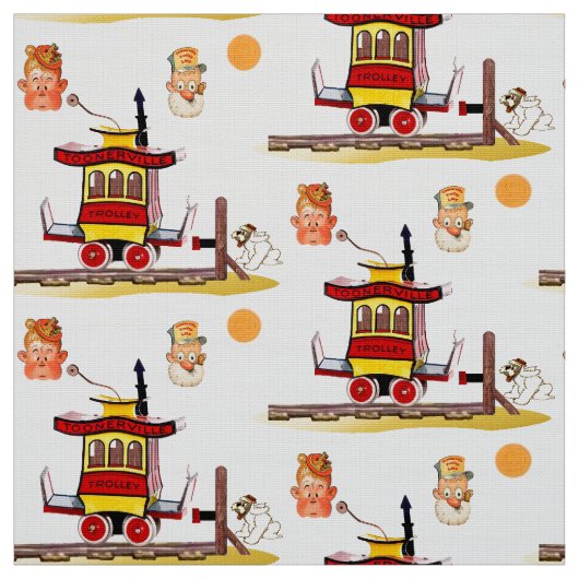 Cartoon Trolley Fabric Stof (Swatch)