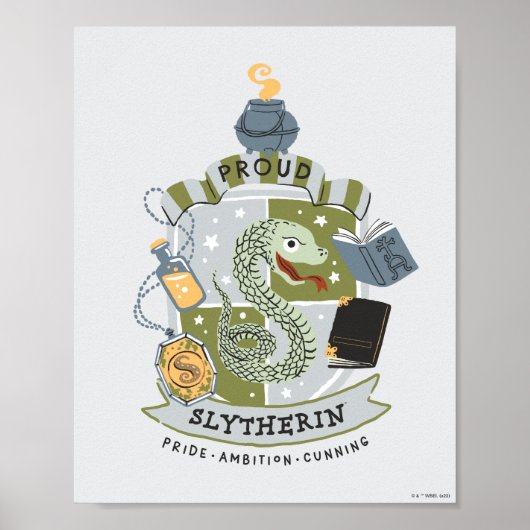 Cartoon trotse Slytherin-wapen Poster (Voorkant)