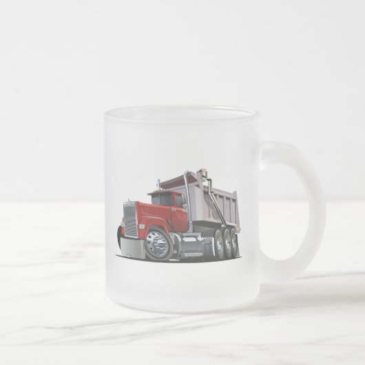 Cartoon truck frosted glas koffie mok (Rechts)