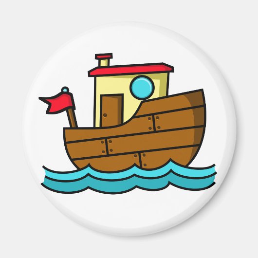 Cartoon Tug Boat Magneet (Voorkant)