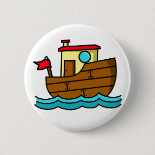Cartoon Tug Boat Ronde Button 5,7 Cm