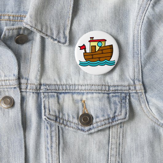 Cartoon Tug Boat Ronde Button 5,7 Cm (In situ)
