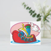 Cartoon Tugboot Briefkaart (Staand voorkant)