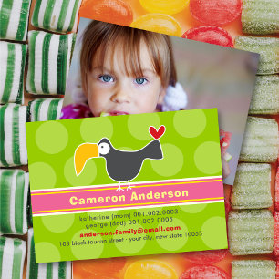 Cartoon Tukan Vogel Jongeren Profielfoto Kaart Visitekaartje