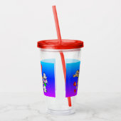 Cartoon Tumbler: Cute Dog en Cat Acryl Drinkbeker (Links)