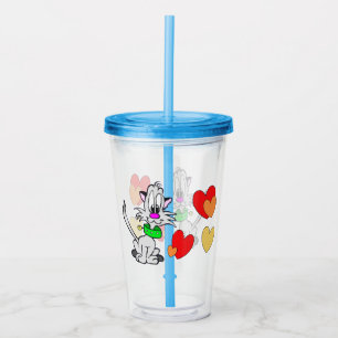 Cartoon Tumbler: Grijze kat Acryl Drinkbeker