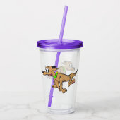 Cartoon Tumbler: Happy Dog uitvoeren Acryl Drinkbeker (Achterkant)