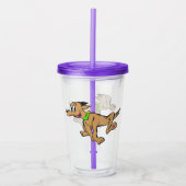 Cartoon Tumbler: Happy Dog uitvoeren Acryl Drinkbeker (Voorkant)