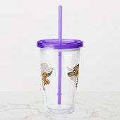 Cartoon Tumbler: Happy Dog uitvoeren Acryl Drinkbeker (Rechts)