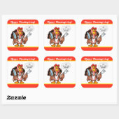 Cartoon Turkey Thanksgiving Sticker, Tin Label (Vel)