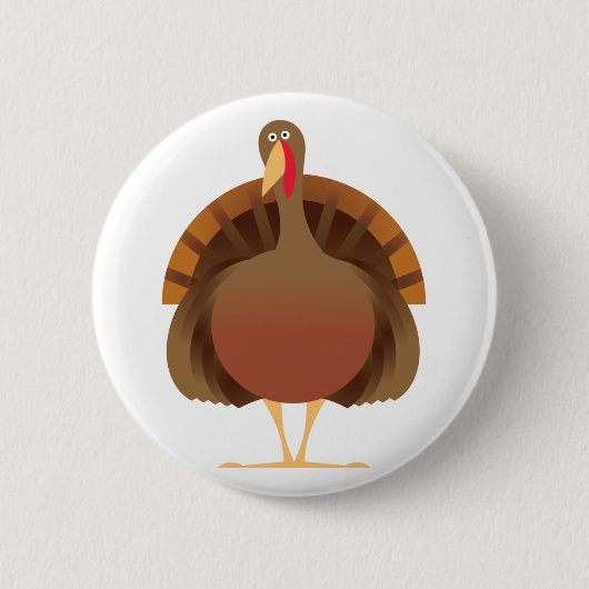Cartoon Turkije Ronde Button 5,7 Cm (Voorkant)