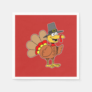 Cartoon Turkije Thanksgiving Pet Pilgrim Servet
