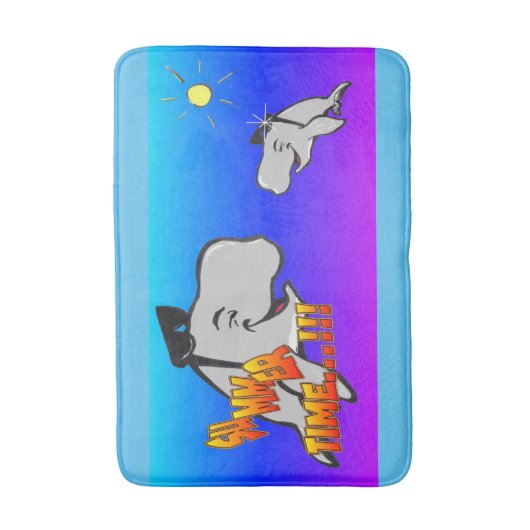 Cartoon Turqoise Bathmat Badmat (Voorkant Verticaal)