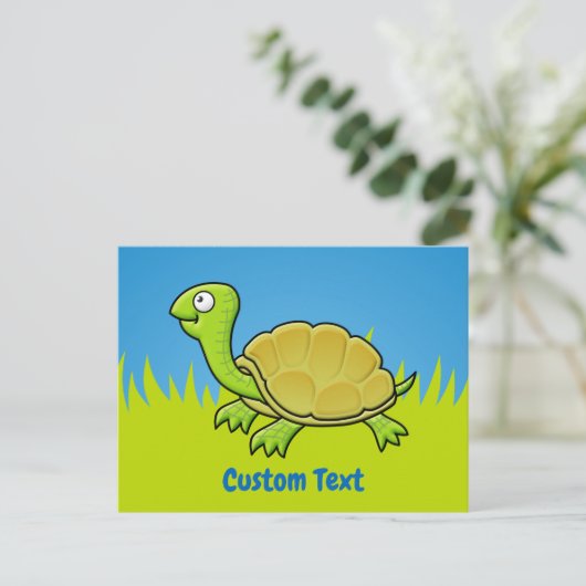 Cartoon Turtle Briefkaart (Staand voorkant)