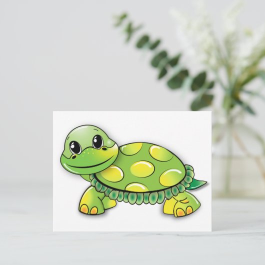 CARTOON TURTLE BRIEFKAART (Staand voorkant)