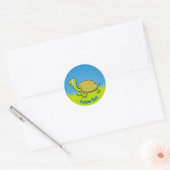 Cartoon Turtle Classic Ronde Sticker (Envelop)