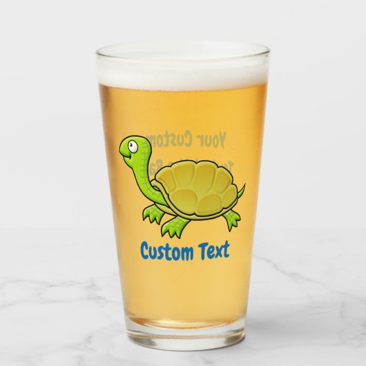 Cartoon Turtle Glas (Voorkant gevuld)