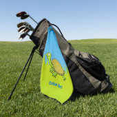 Cartoon Turtle Golfhanddoek (Groen)