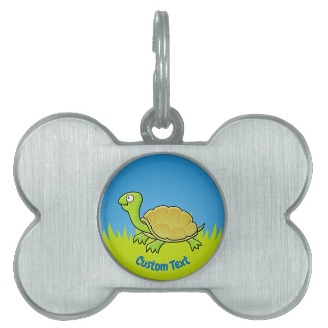 Cartoon Turtle Huisdieren Naamplaatje (voorkant)