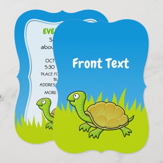 Cartoon Turtle Kaart (Voorkant / Achterkant)