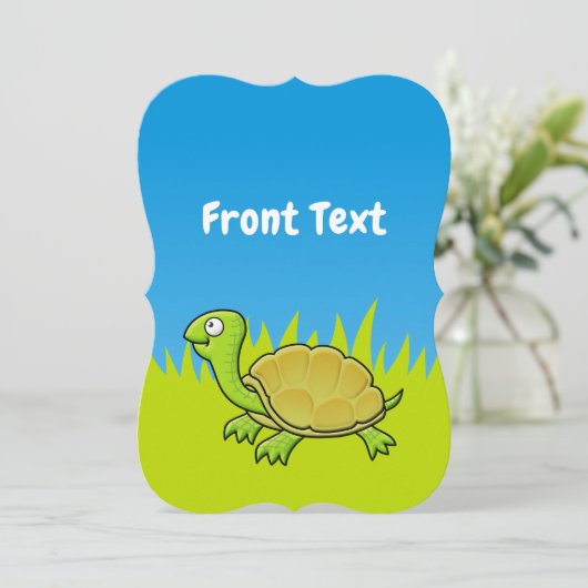 Cartoon Turtle Kaart (Staand voorkant)