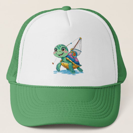  Cartoon Turtle Kids Hat Trucker Pet (Voorkant)