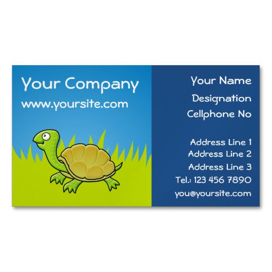 Cartoon Turtle Magnetisch Visitekaartje (Voorkant)