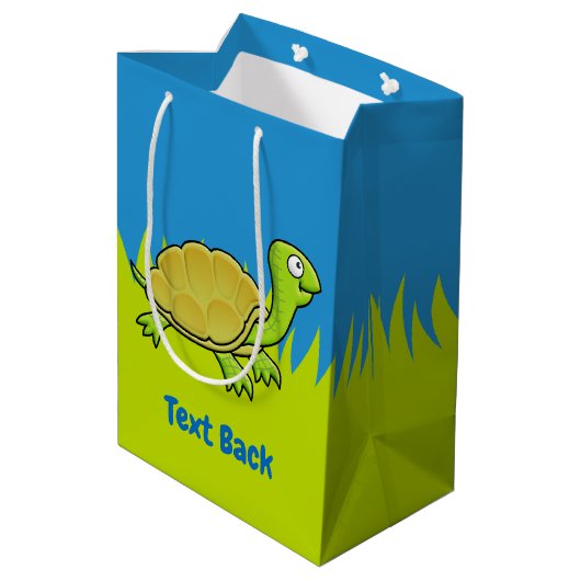Cartoon Turtle Medium Gift Bag Cadeauzakje (Achterkant Gekanteld)