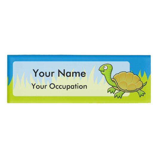 Cartoon Turtle Naambadge (Voorkant)