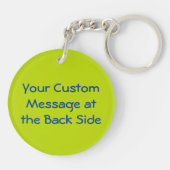 Cartoon Turtle on Grass Sleutelhanger (Achterkant)