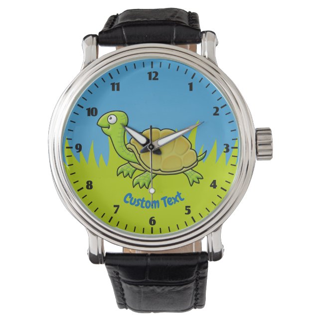 Cartoon Turtle polshorloge Horloge (Voorkant)