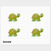 Cartoon Turtle Rechthoekige Sticker (Vel)