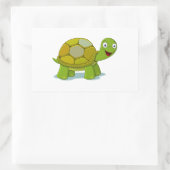 Cartoon Turtle Rechthoekige Sticker (Tas)