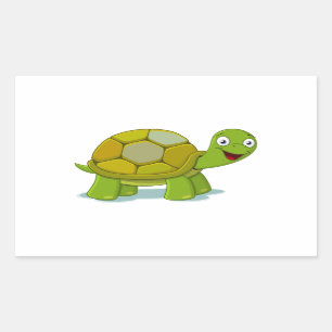 Cartoon Turtle Rechthoekige Sticker
