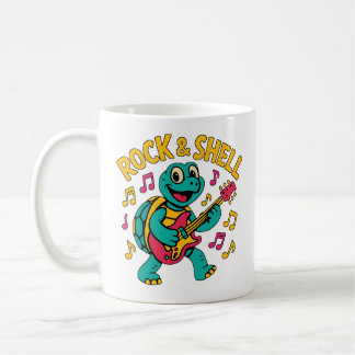 Cartoon Turtle Rock Muziek Koffiemok