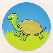 Cartoon Turtle Ronde Kartonnen Onderzetter (Voorkant)