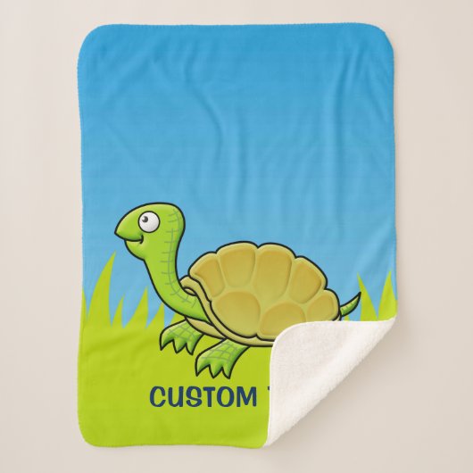 Cartoon Turtle Sherpa Deken (Voorkant)